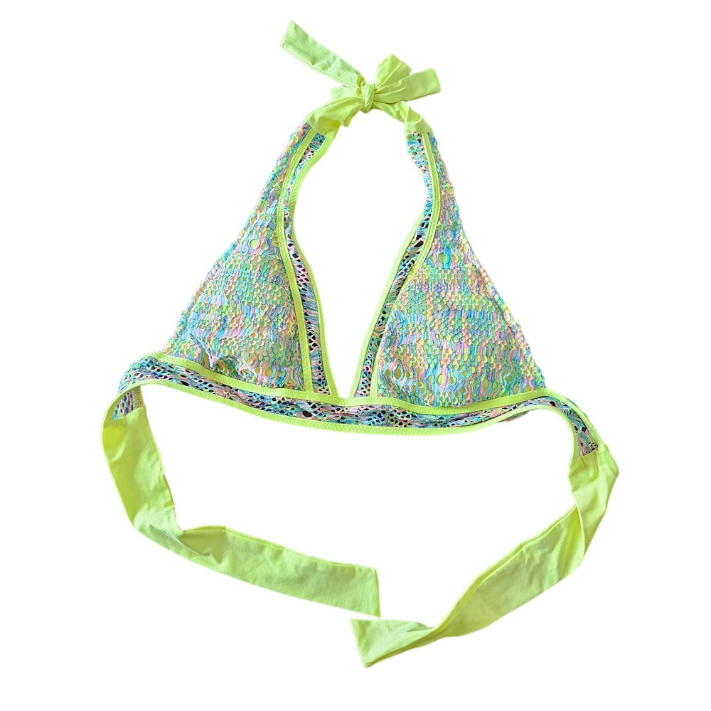 Becca by Rebecca‎ Virtue Women's Neon Colorful Triangle Bikini Top. Size M